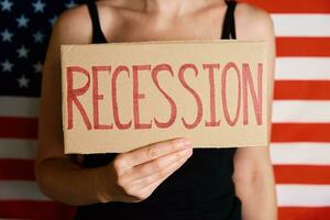 Recession in usa financial system and world economic crisis concept photo