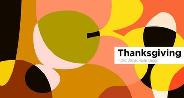 Thanksgiving and autumn  greeting  card and banner background design template in orange colors vector