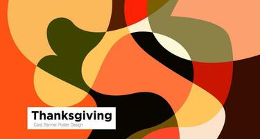 Thanksgiving and autumn  greeting  card and banner background design template in orange colors vector