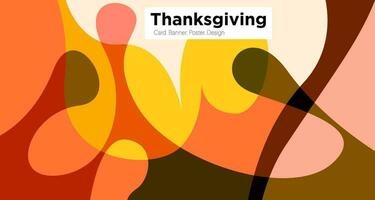 Thanksgiving and autumn  greeting  card and banner background design template in orange colors vector