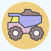 Icon Truck. related to Mining symbol. color mate style. simple design editable. simple illustration vector