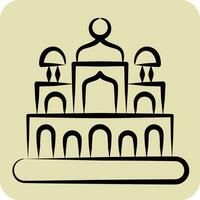 Icon New Delhi. related to Capital symbol. hand drawn style. simple design editable. simple illustration vector