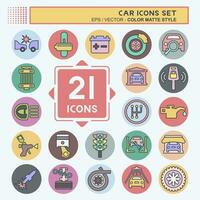 Icon Set Car. related to Car ,Automotive symbol. color mate style. simple design editable. simple illustration vector