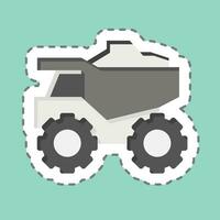 Sticker line cut Truck. related to Mining symbol. simple design editable. simple illustration vector