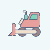 Icon Bulldozer. related to Mining symbol. doodle style. simple design editable. simple illustration vector