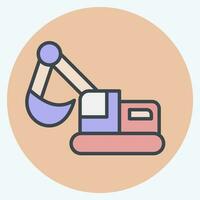 Icon Excavator. related to Mining symbol. color mate style. simple design editable. simple illustration vector