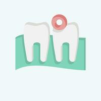 Icon Toothache. related to Body Ache symbol. flat style. simple design editable. simple illustration vector