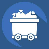 Icon Mining Cart. related to Mining symbol. long shadow style. simple design editable. simple illustration vector