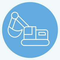 Icon Excavator. related to Mining symbol. blue eyes style. simple design editable. simple illustration vector