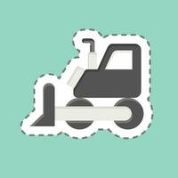 Sticker line cut Bulldozer. related to Mining symbol. simple design editable. simple illustration vector