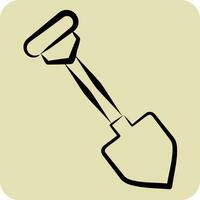 Icon Shovel. related to Mining symbol. hand drawn style. simple design editable. simple illustration vector