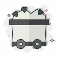 Icon Mining Cart. related to Mining symbol. comic style. simple design editable. simple illustration vector