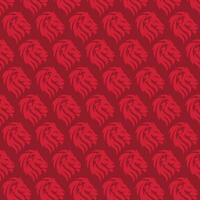Lion face pattern design with red colors vector