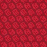 Lion face pattern design with red colors vector