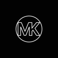 mk initials logo monogram mk letters vector