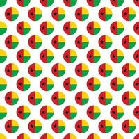 Guinea-Bissau flag pattern in circle shape repeat design vector