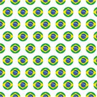 Brazil flag pattern in circle shape repeat design vector