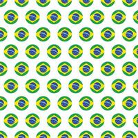 Brazil flag pattern in circle shape repeat design vector