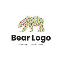 diseño de logotipo de oso para sus proyectos vector