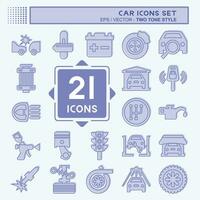 Icon Set Car. related to Car ,Automotive symbol. two tone style. simple design editable. simple illustration vector