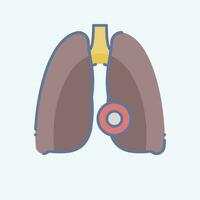 Icon Lung Disease. related to Body Ache symbol. doodle style. simple design editable. simple illustration vector