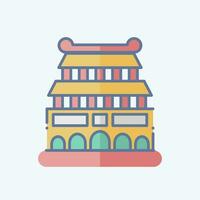 Icon Beijing. related to Capital symbol. doodle style. simple design editable. simple illustration vector