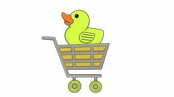 animated video of a trolley carrying a toy duck