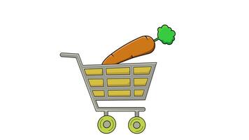 animated video of a trolley carrying carrots