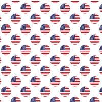 USA flag pattern in circle shape vector