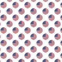 USA flag pattern in circle shape vector