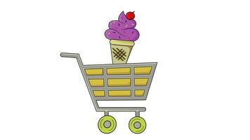 animated video of a trolley carrying ice cream