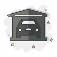 Icon Garage. related to Car ,Automotive symbol. comic style. simple design editable. simple illustration vector