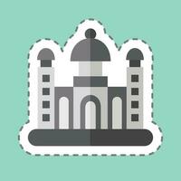Sticker line cut Dhaka. related to Capital symbol. simple design editable. simple illustration vector