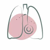 Icon Lung Disease. related to Body Ache symbol. Color Spot Style. simple design editable. simple illustration vector