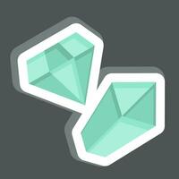 Sticker Gemstone. related to Mining symbol. simple design editable. simple illustration vector