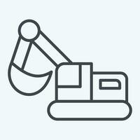 Icon Excavator. related to Mining symbol. line style. simple design editable. simple illustration vector