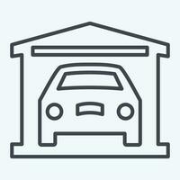 Icon Garage. related to Car ,Automotive symbol. line style. simple design editable. simple illustration vector