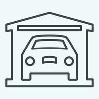 Icon Garage. related to Car ,Automotive symbol. line style. simple design editable. simple illustration vector