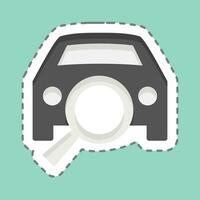 Sticker line cut Diagnostic. related to Car ,Automotive symbol. simple design editable. simple illustration vector
