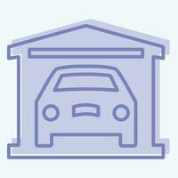 Icon Garage. related to Car ,Automotive symbol. two tone style. simple design editable. simple illustration vector