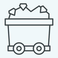 Icon Mining Cart. related to Mining symbol. line style. simple design editable. simple illustration vector