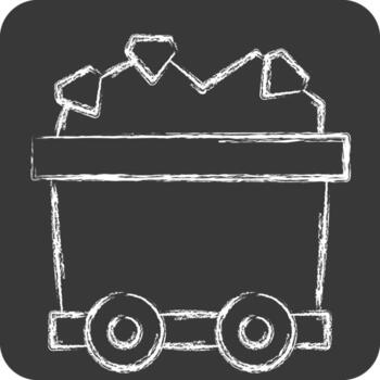 Icon Mining Cart. related to Mining symbol. chalk Style. simple design editable. simple illustration vector