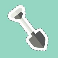 Sticker line cut Shovel. related to Mining symbol. simple design editable. simple illustration vector