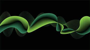 green gradient wave spectrum background vector