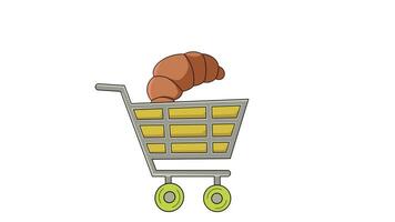 animated video of a trolley carrying croissants