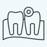 Icon Toothache. related to Body Ache symbol. line style. simple design editable. simple illustration vector