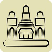 Icon Bangkok. related to Capital symbol. hand drawn style. simple design editable. simple illustration vector