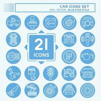 Icon Set Car. related to Car ,Automotive symbol. blue eyes style. simple design editable. simple illustration vector