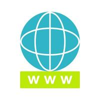 icono de vector de world wide web único