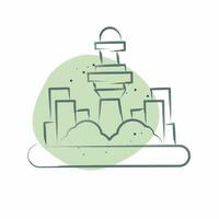 Icon Kuala Lumpur. related to Capital symbol. Color Spot Style. simple design editable. simple illustration vector